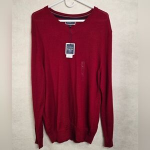 Club Room Men's Merino Wool Blend V-Neck Sweater – NWT – Size Large Holiday Fall